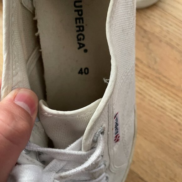 Superga Canvas Platform Sneakers 9 White - Picture 6 of 7